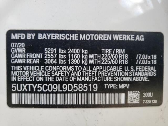 Photo 10 from auction – 2020 BMW X3 XDRIVE3 with VIN 5UXTY5C09L9D58519