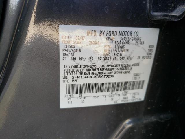 Photo 10 from auction – 2007 FORD EDGE SEL P with VIN 2FMDK49C07BA73230