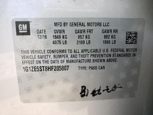 Photo 10 from auction – 2017 CHEVROLET MALIBU LT with VIN 1G1ZE5ST8HF205807