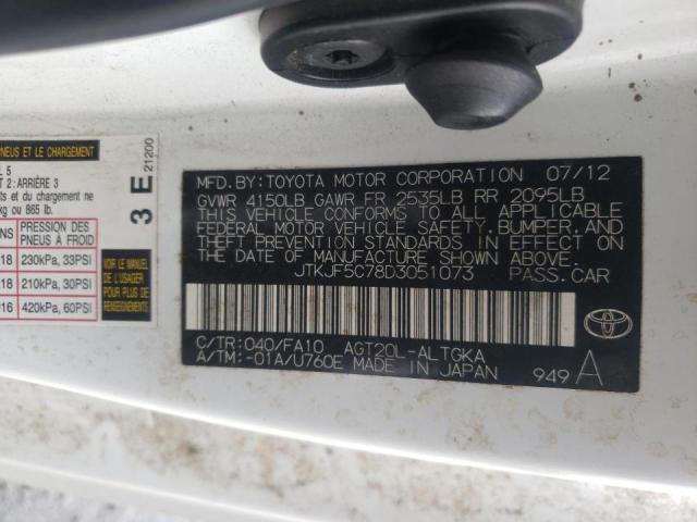 Photo 10 from auction – 2013 TOYOTA SCINO with VIN JTKJF5C78D3051073