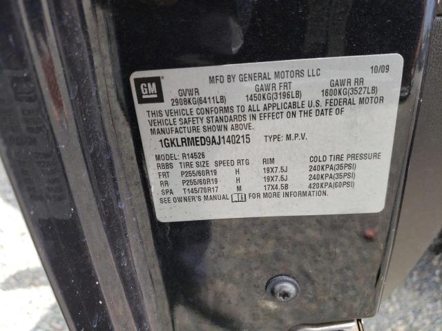 Photo 10 from auction – 2010 GMC ACADIA SLT with VIN 1GKLRMED9AJ140215