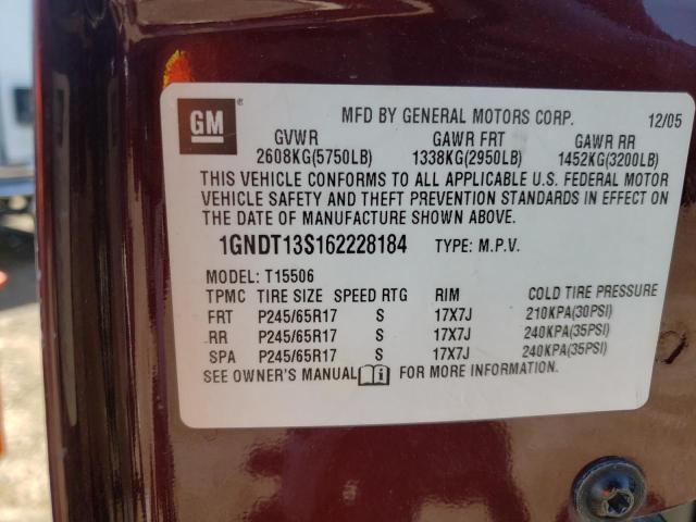 Photo 10 from auction – 2006 CHEVROLET TRAILBLAZE with VIN 1GNDT13S162228184