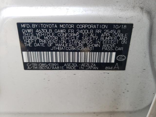 Photo 10 from auction – 2019 LEXUS IS 300 with VIN JTHBA1D28K5086931