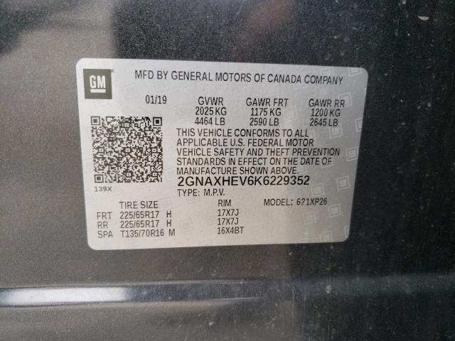Photo 10 from auction – 2019 CHEVROLET EQUINOX LS with VIN 2GNAXHEV6K6229352