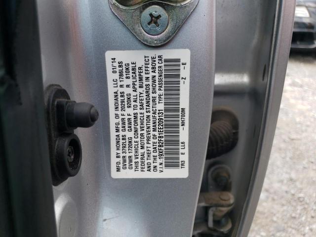 Photo 10 from auction – 2014 HONDA CIVIC EX with VIN 19XFB2F81EE209131