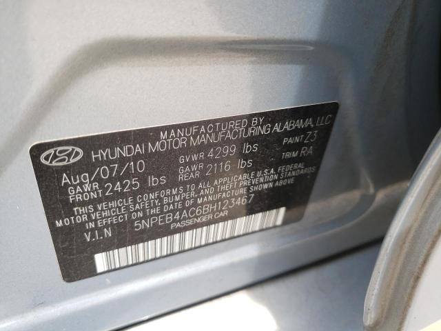Photo 10 from auction – 2011 HYUNDAI SONATA GLS with VIN 5NPEB4AC6BH123467