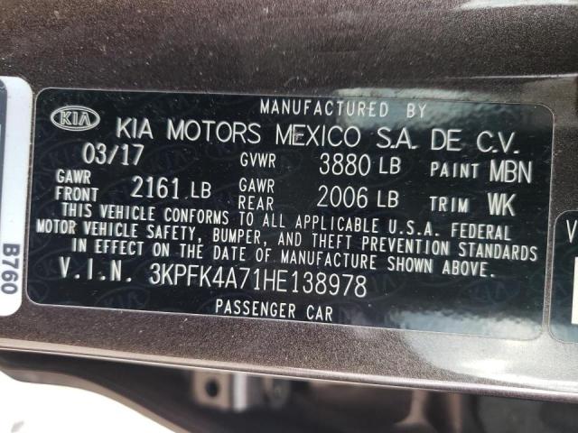Photo 10 from auction – 2017 KIA FORTE LX with VIN 3KPFK4A71HE138978