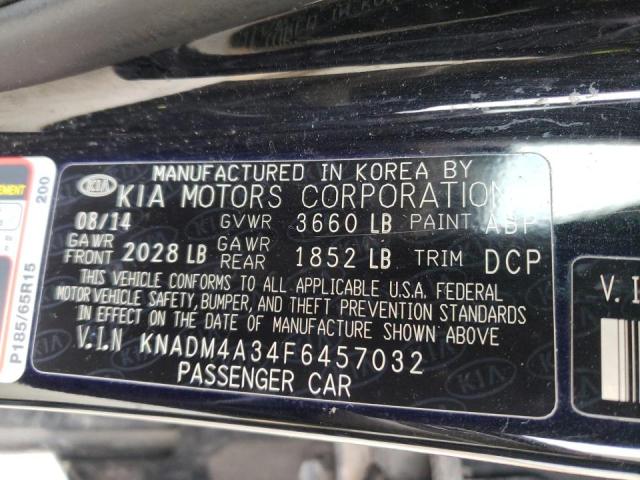 Photo 10 from auction – 2015 KIA RIO LX with VIN KNADM4A34F6457032