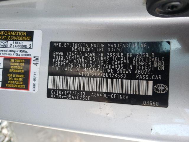 Photo 10 from auction – 2011 TOYOTA CAMRY BASE with VIN 4T1BF3EKXBU128563