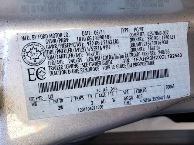 Photo 10 from auction – 2012 FORD FOCUS SEL with VIN 1FAHP3H2XCL192543
