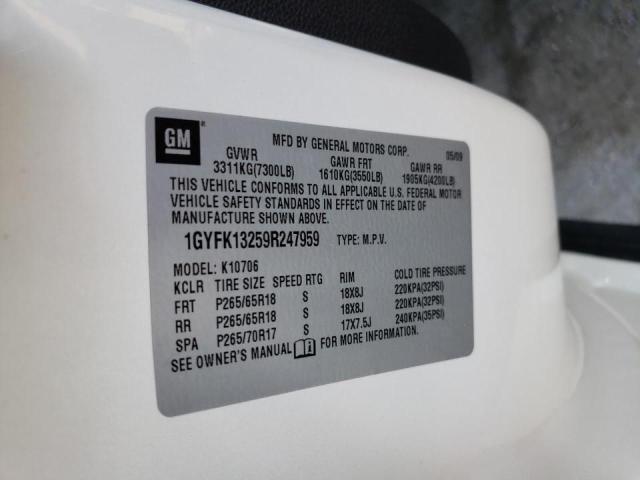 Photo 10 from auction – 2009 CADILLAC ESCALADE with VIN 1GYFK13259R247959