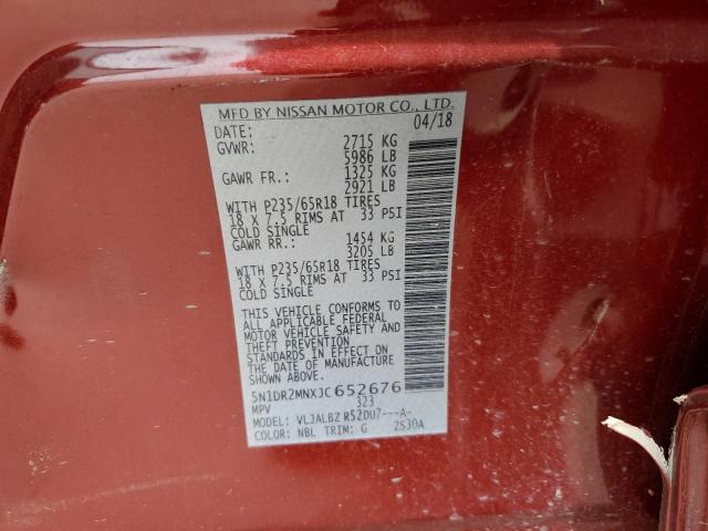 Photo 10 from auction – 2018 NISSAN PATHFINDER with VIN 5N1DR2MNXJC652676