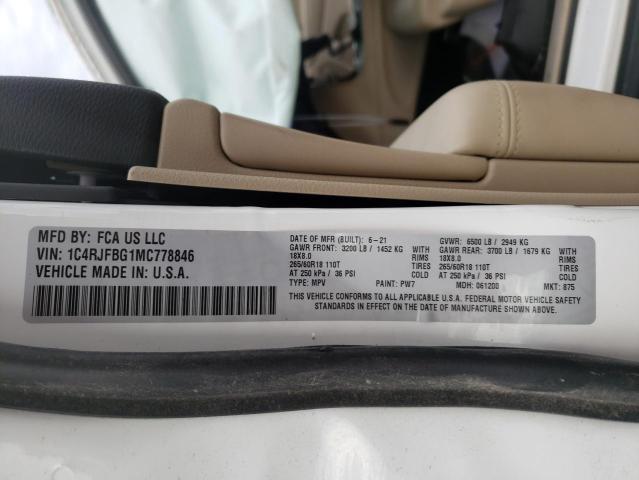 Photo 10 from auction – 2021 JEEP GRAND CHER with VIN 1C4RJFBG1MC778846