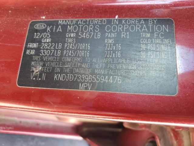 Photo 10 from auction – 2006 KIA SORENTO EX with VIN KNDJD733965594476