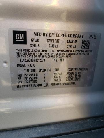 Photo 10 from auction – 2021 BUICK ENCORE PRE with VIN KL4CJASB0MB312578