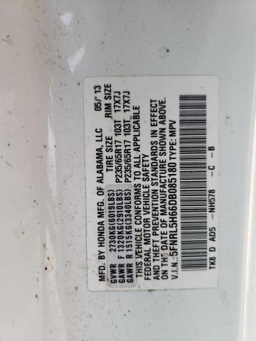 Photo 10 from auction – 2013 HONDA ODYSSEY EX with VIN 5FNRL5H66DB085180