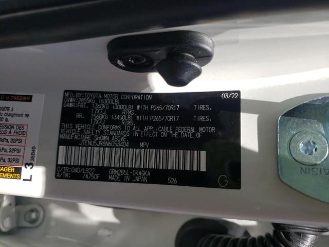 Photo 10 from auction – 2022 TOYOTA 4RUNNER SR with VIN JTENU5JR6N6053404