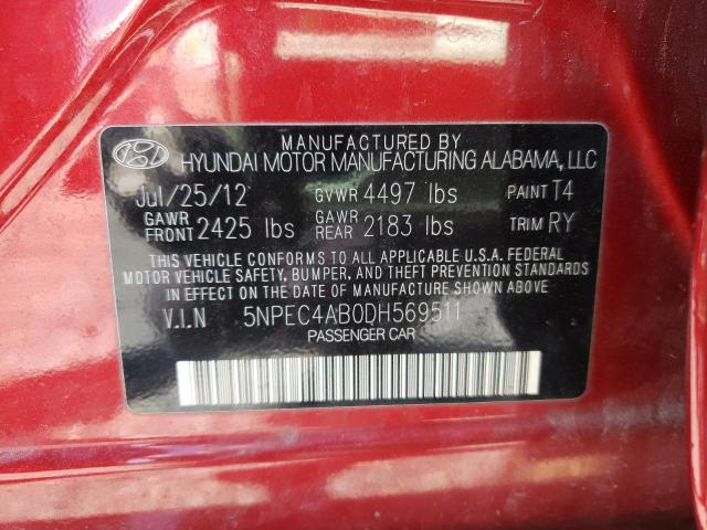 Photo 10 from auction – 2013 HYUNDAI SONATA SE with VIN 5NPEC4AB0DH569511
