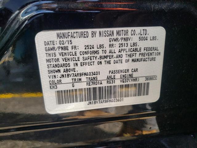 Photo 10 from auction – 2015 INFINITI Q50 BASE with VIN JN1BV7AR9FM403401