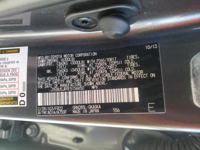 Photo 10 from auction – 2014 TOYOTA 4RUNNER SR with VIN JTEBU5JR9E5156650
