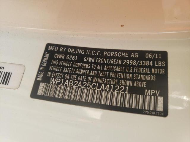 Photo 10 from auction – 2012 PORSCHE CAYENNE S with VIN WP1AB2A25CLA41221