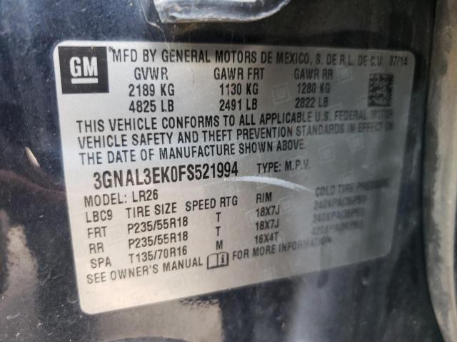 Photo 10 from auction – 2015 CHEVROLET CAPTIVA LT with VIN 3GNAL3EK0FS521994