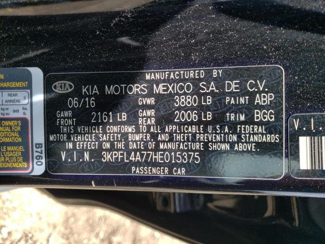 Photo 10 from auction – 2017 KIA FORTE LX with VIN 3KPFL4A77HE015375