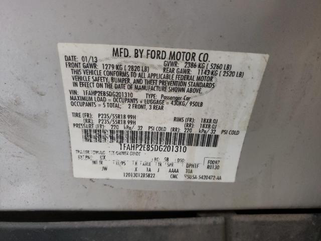 Photo 10 from auction – 2013 FORD TAURUS SEL with VIN 1FAHP2E85DG201310