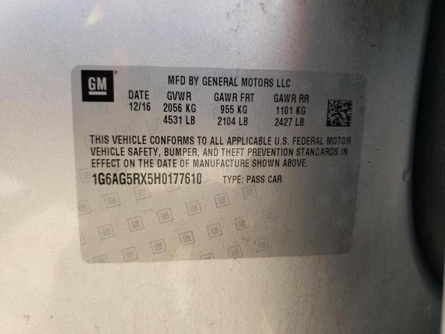 Photo 10 from auction – 2017 CADILLAC ATS with VIN 1G6AG5RX5H0177610