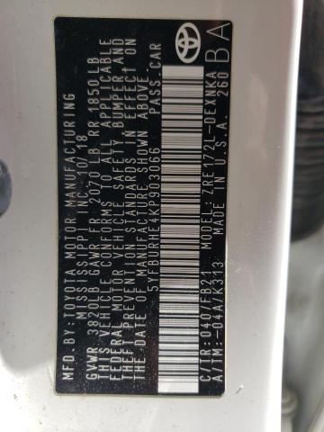 Photo 10 from auction – 2019 TOYOTA COROLLA with VIN 5YFBURHE4KP903066