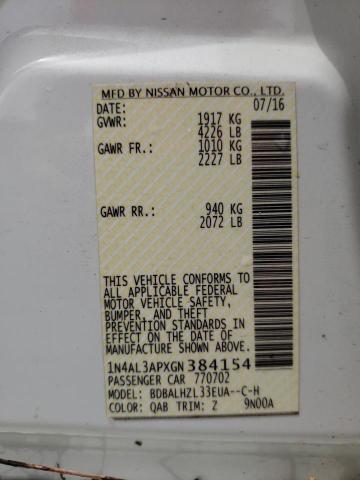 Photo 10 from auction – 2016 NISSAN ALTIMA 2.5 with VIN 1N4AL3APXGN384154