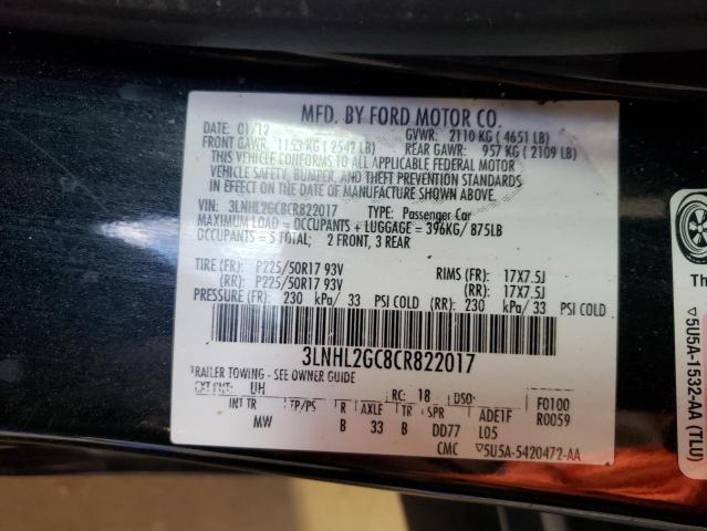 Photo 10 from auction – 2012 LINCOLN MKZ with VIN 3LNHL2GC8CR822017