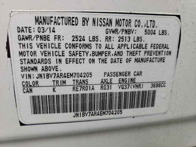 Photo 10 from auction – 2014 INFINITI Q50 BASE with VIN JN1BV7AR4EM704205