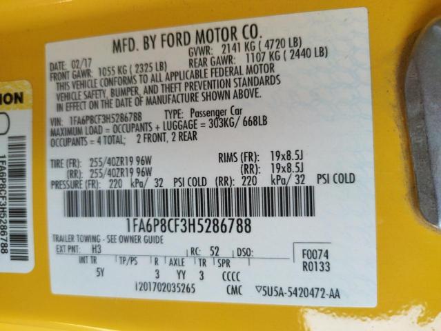 Photo 10 from auction – 2017 FORD MUSTANG GT with VIN 1FA6P8CF3H5286788