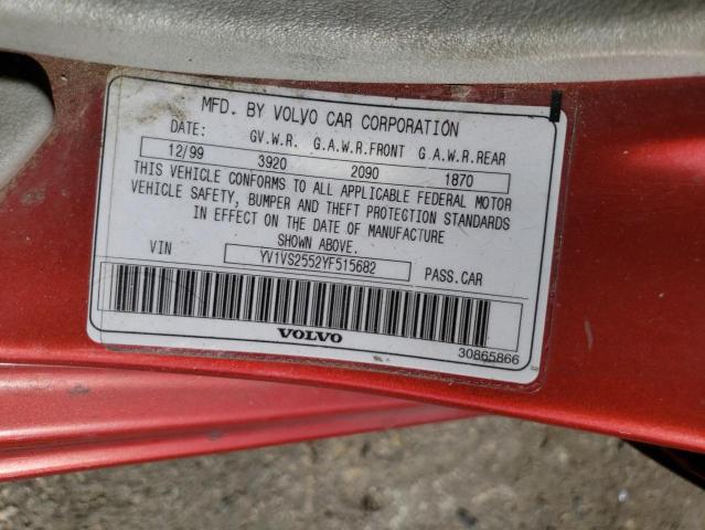 Photo 10 from auction – 2000 VOLVO S40 with VIN YV1VS2552YF515682