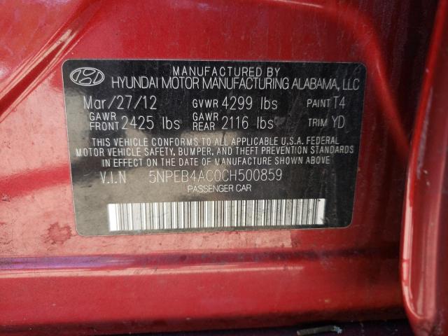 Photo 10 from auction – 2012 HYUNDAI SONATA GLS with VIN 5NPEB4AC0CH500859