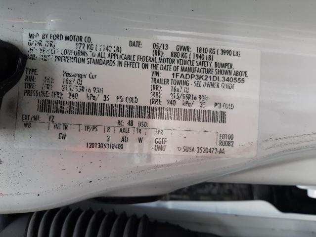 Photo 10 from auction – 2013 FORD FOCUS SE with VIN 1FADP3K21DL340555