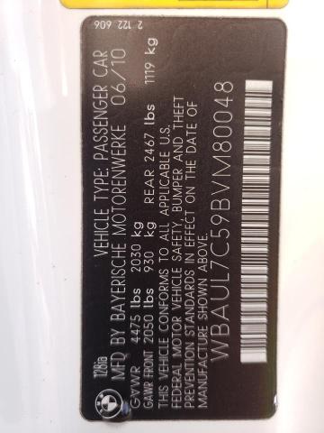 Photo 10 from auction – 2011 BMW 128 I with VIN WBAUL7C59BVM80048