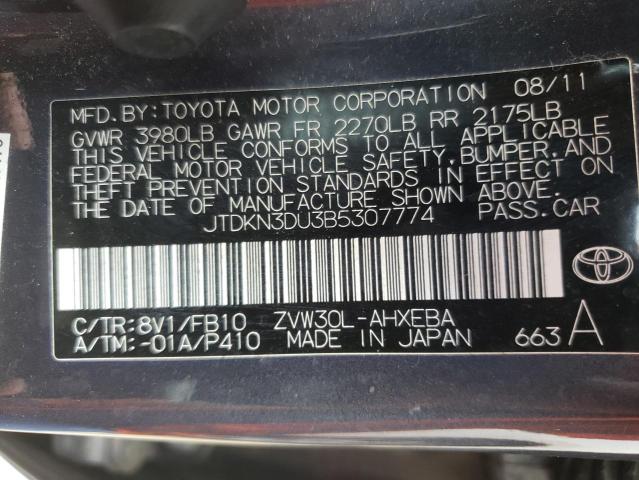 Photo 10 from auction – 2011 TOYOTA PRIUS with VIN JTDKN3DU3B5307774
