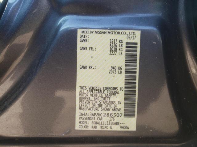 Photo 10 from auction – 2017 NISSAN ALTIMA 2.5 with VIN 1N4AL3AP2HC286507