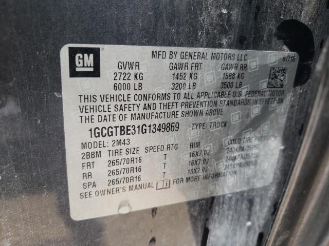 Photo 10 from auction – 2016 CHEVROLET COLORADO with VIN 1GCGTBE31G1349869