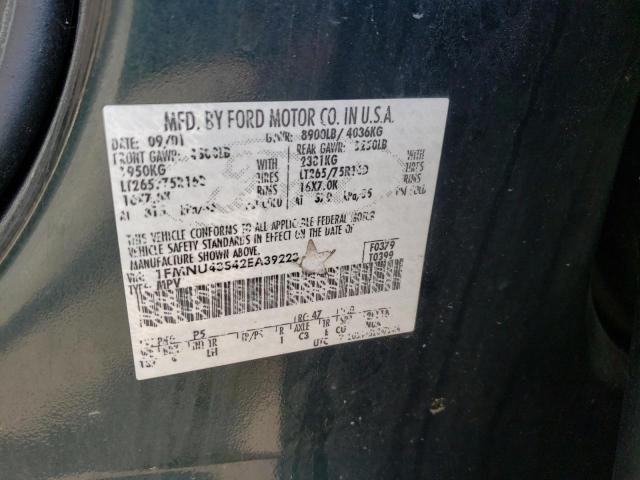 Photo 10 from auction – 2002 FORD EXCURSION with VIN 1FMNU43S42EA39223