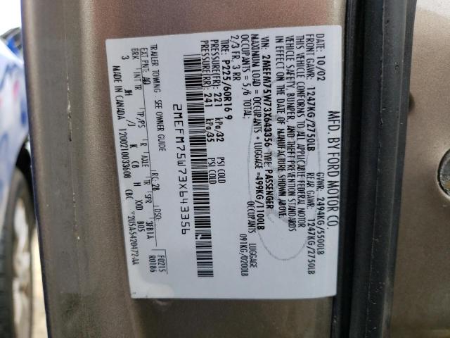 Photo 10 from auction – 2003 MERCURY GRAND MARQ with VIN 2MEFM75W73X643356