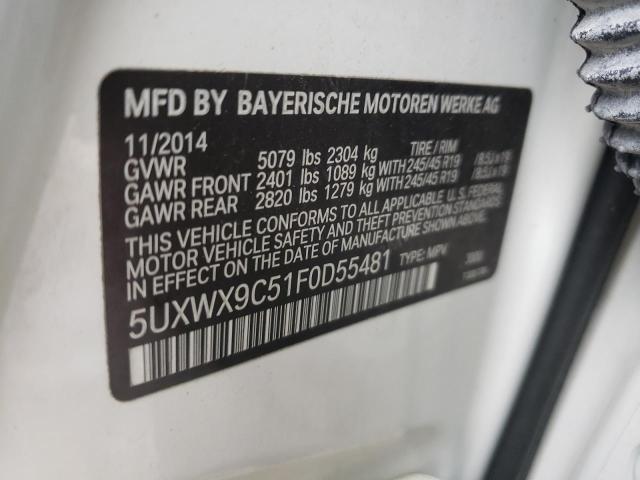 Photo 10 from auction – 2015 BMW X3 XDRIVE2 with VIN 5UXWX9C51F0D55481