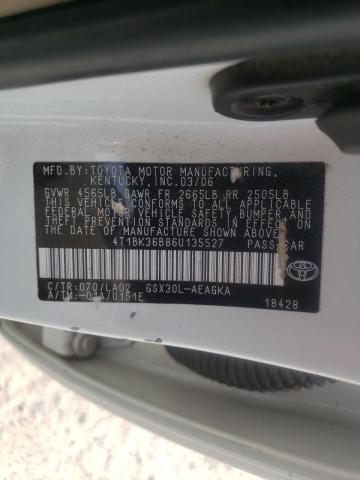 Photo 10 from auction – 2006 TOYOTA ALVALON with VIN 4T1BK36B86U135527