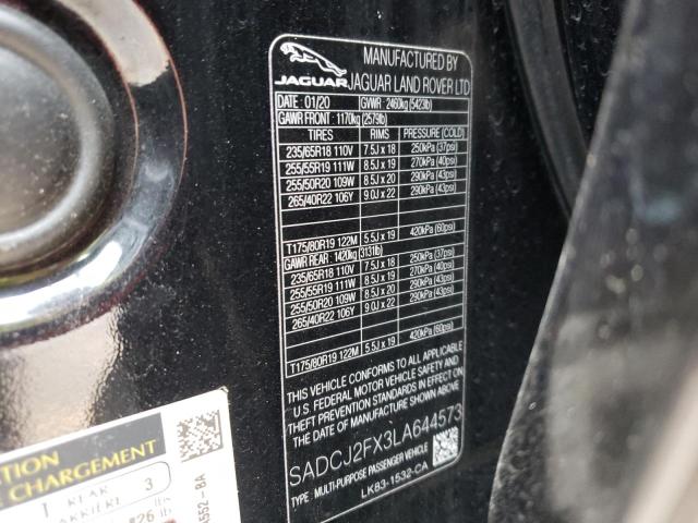 Photo 10 from auction – 2020 JAGUAR F-PACE PRE with VIN SADCJ2FX3LA644573
