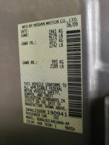 Photo 10 from auction – 2009 NISSAN ALTIMA 2.5 with VIN 1N4AL21E69C190941