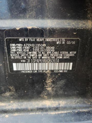 Photo 10 from auction – 2016 SUBARU IMPREZA SP with VIN JF1GPAP69GH260974