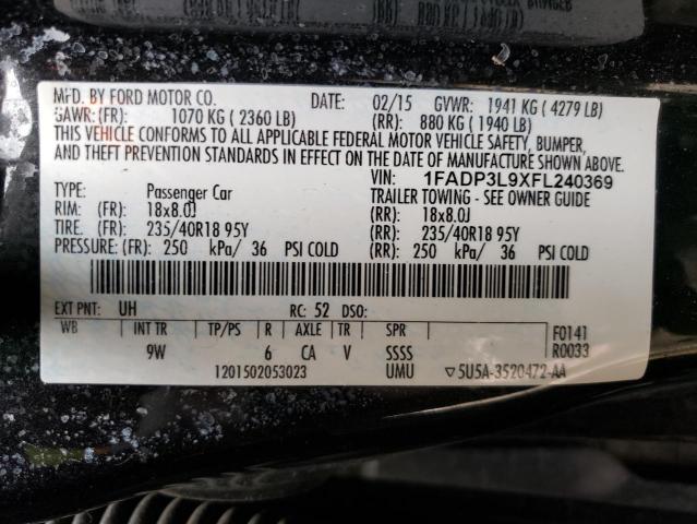 Photo 10 from auction – 2015 FORD FOCUS ST with VIN 1FADP3L9XFL240369