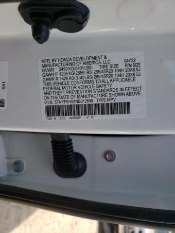 Photo 10 from auction – 2022 HONDA PASSPORT E with VIN 5FNYF8H0XNB012699